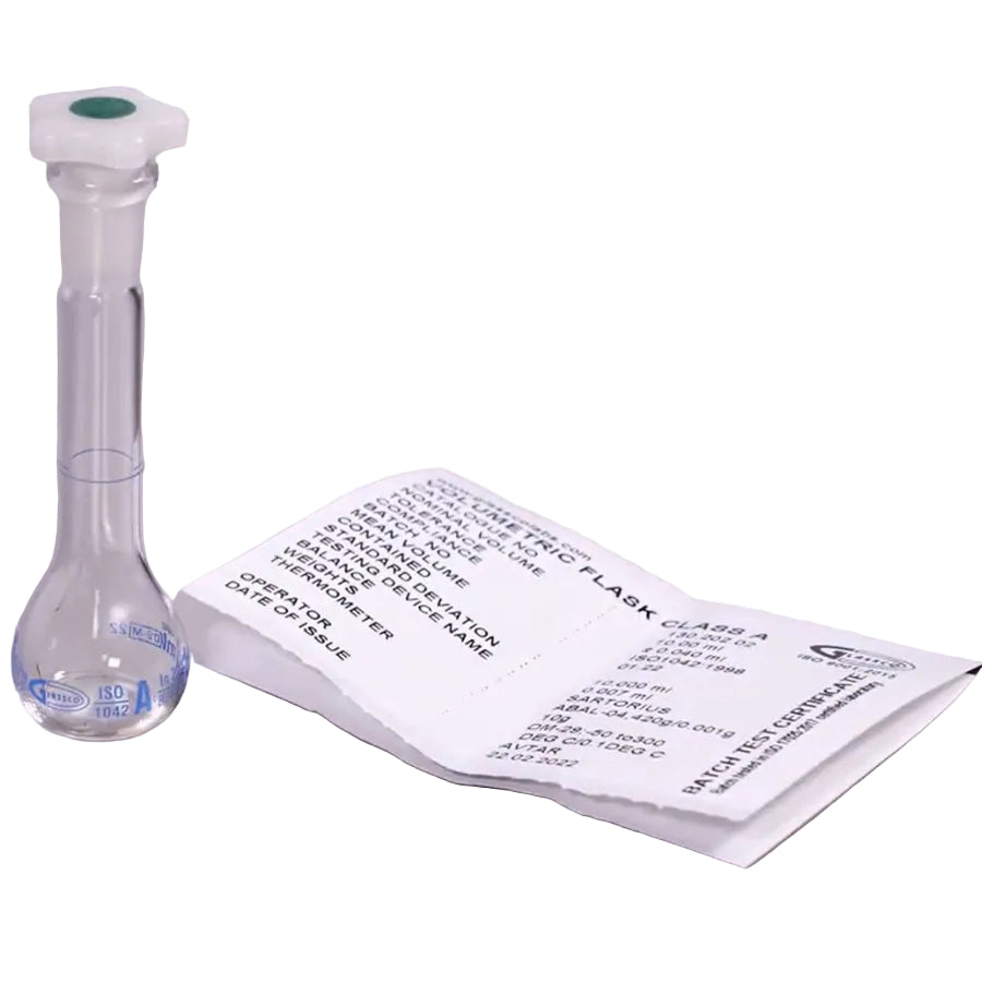 Class A Volumetric Flasks with Batch Certification, Pack of Two