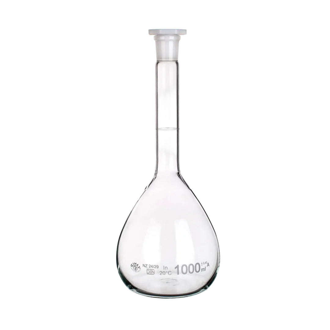 Class A Borosilicate Volumetric Flasks with Plastic Stoppers, Pack of Ten