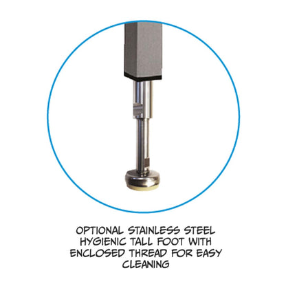 Stainless steel heavy duty table with rear tie bar