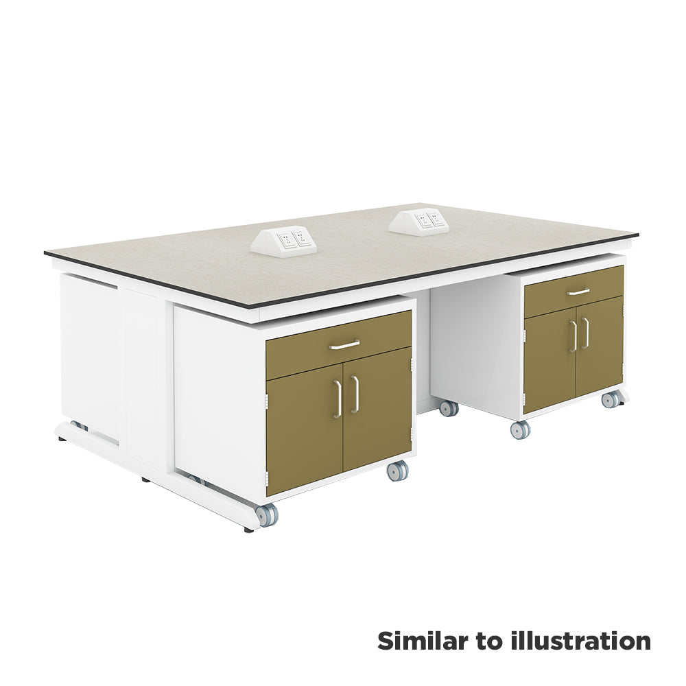 Laboratory modular workbench with Trespa® TopLab® PLUS worktop