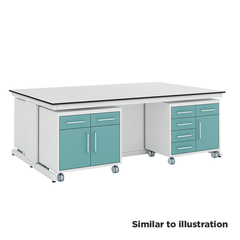 Laboratory modular workbench with Trespa® TopLab® PLUS worktop