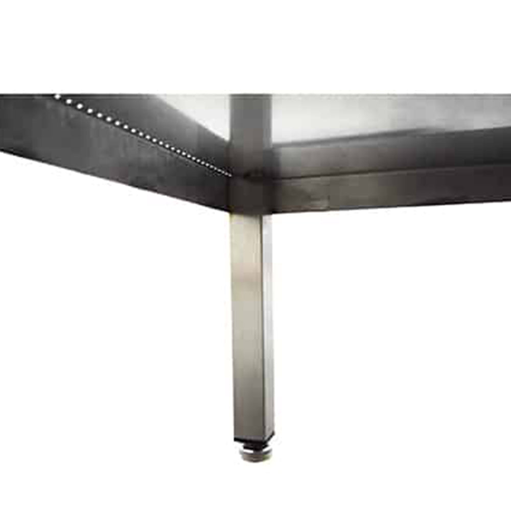 Stainless steel cupboard with garment rail and shelves