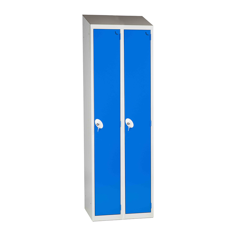 Mild steel sloping top double unit lockers