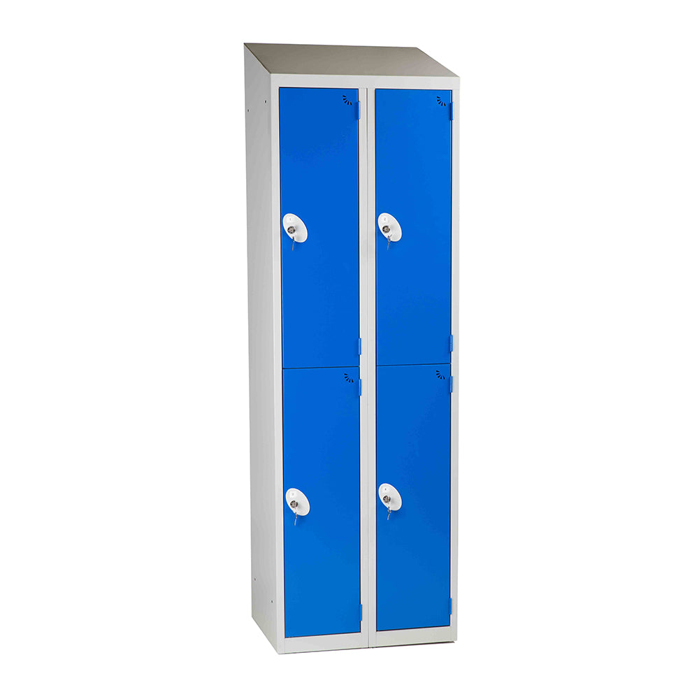 Mild steel sloping top double unit lockers