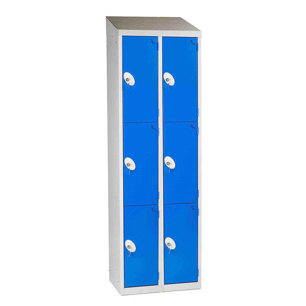 Mild steel sloping top double unit lockers
