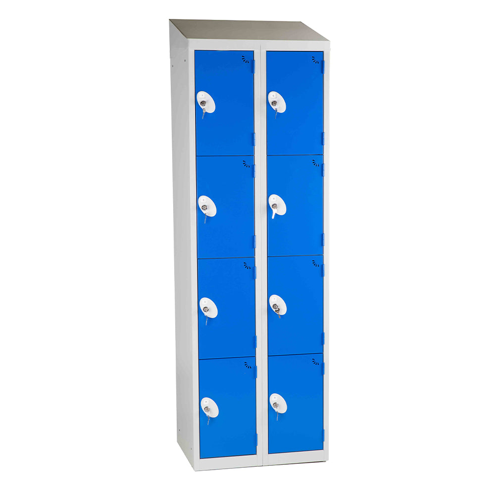 Mild steel sloping top double unit lockers