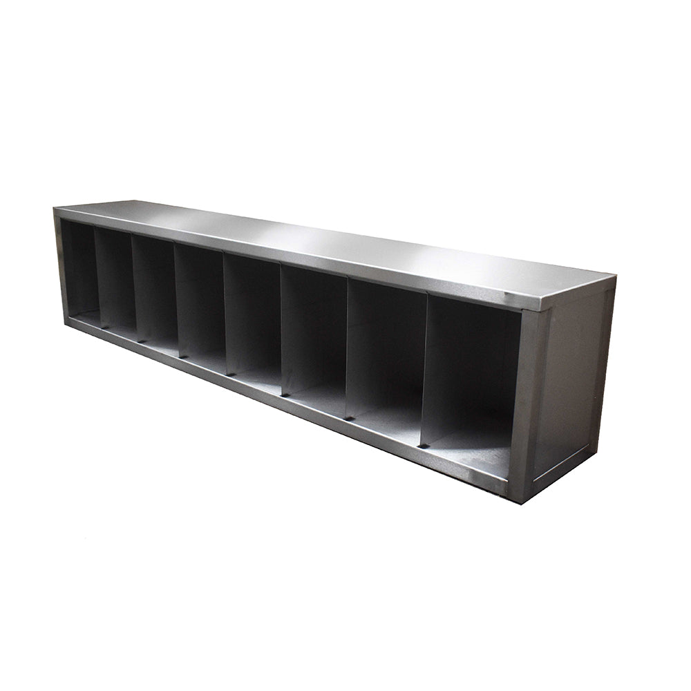 Seating bench with compartments and without feet