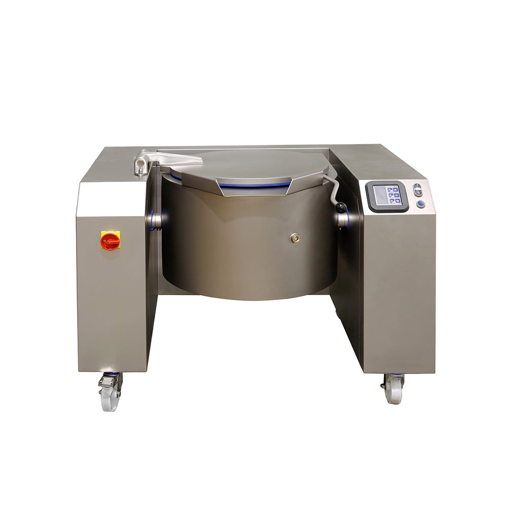 Mobile electric commercial boiling pan with indirect heat and tilting function, 50L