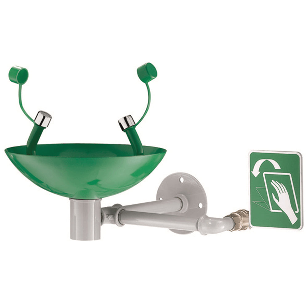 Wall mounted emergency eyewash unit