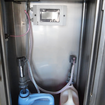 Hygiene station with disinfecting platform and hand sanitisation with TFT touch panel