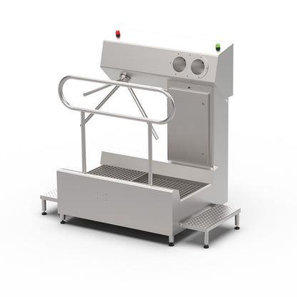 Hygiene station with disinfecting platform and hand sanitisation with TFT touch panel