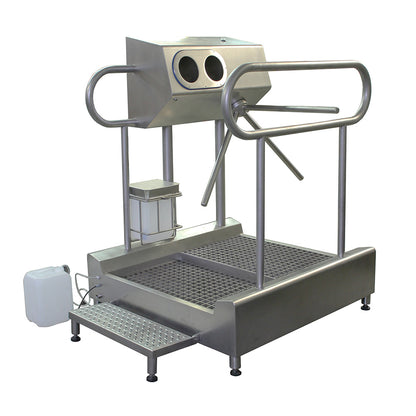 Hygiene station with disinfecting platform and hand sanitisation