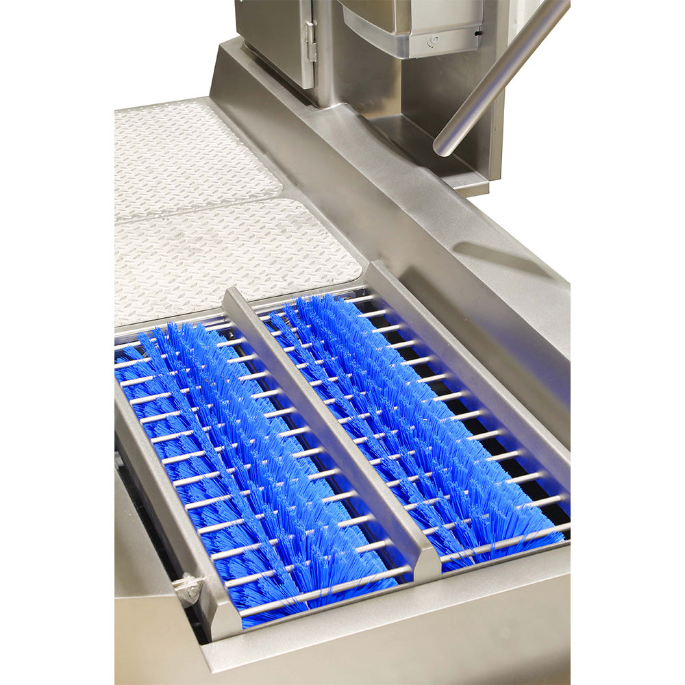 Hygiene station with hand soap washer, dryer and sanitisation & a sole washer with a TFT touch panel