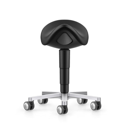 Bimos laboratory artificial leather saddle stool with castors