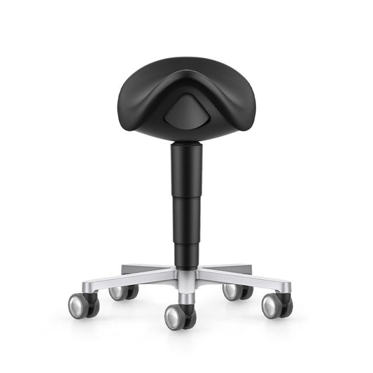 Bimos laboratory artificial leather saddle stool with castors