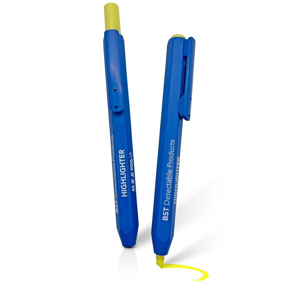 BST retractable highlighter pen in yellow (Pk of 10)