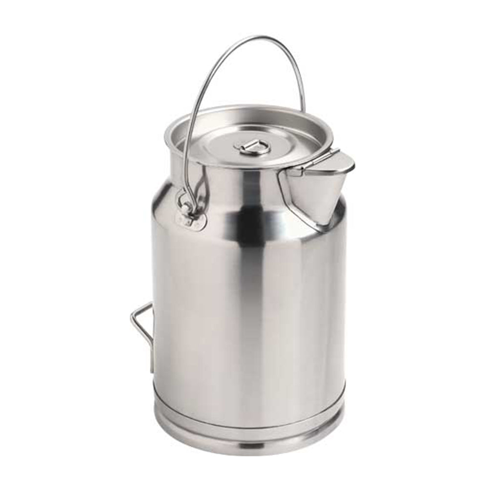 Stainless steel churn with pouring lip