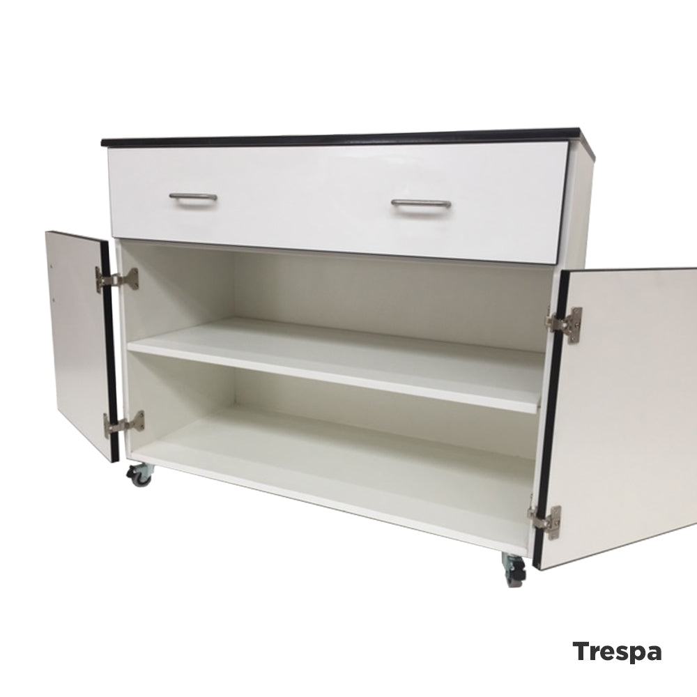 Laboratory under-bench double-door and drawer cupboard 1000mm wide