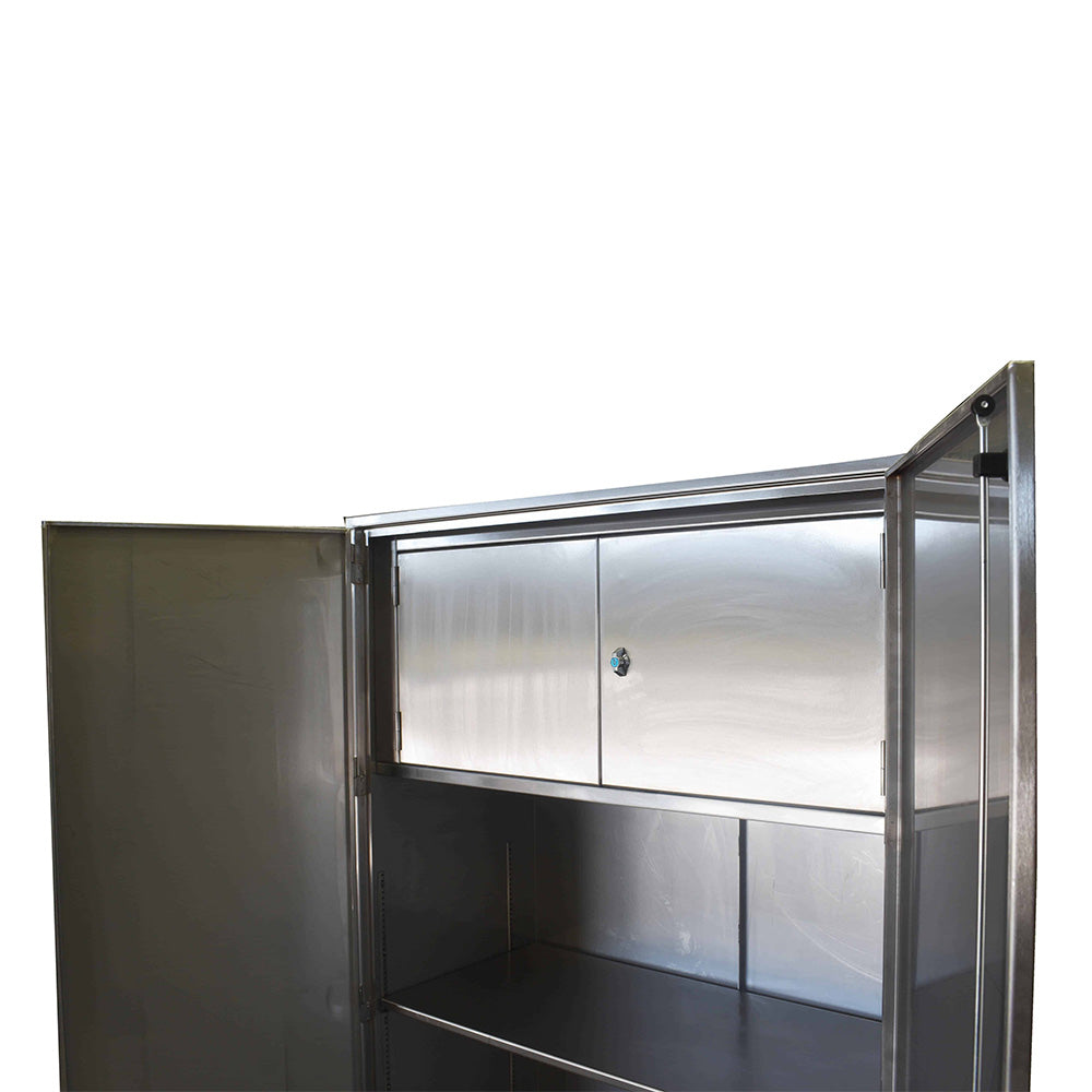 Stainless steel cupboard with internal cupboard