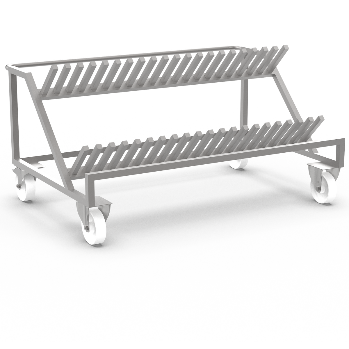 Tote bin lid storage trolley