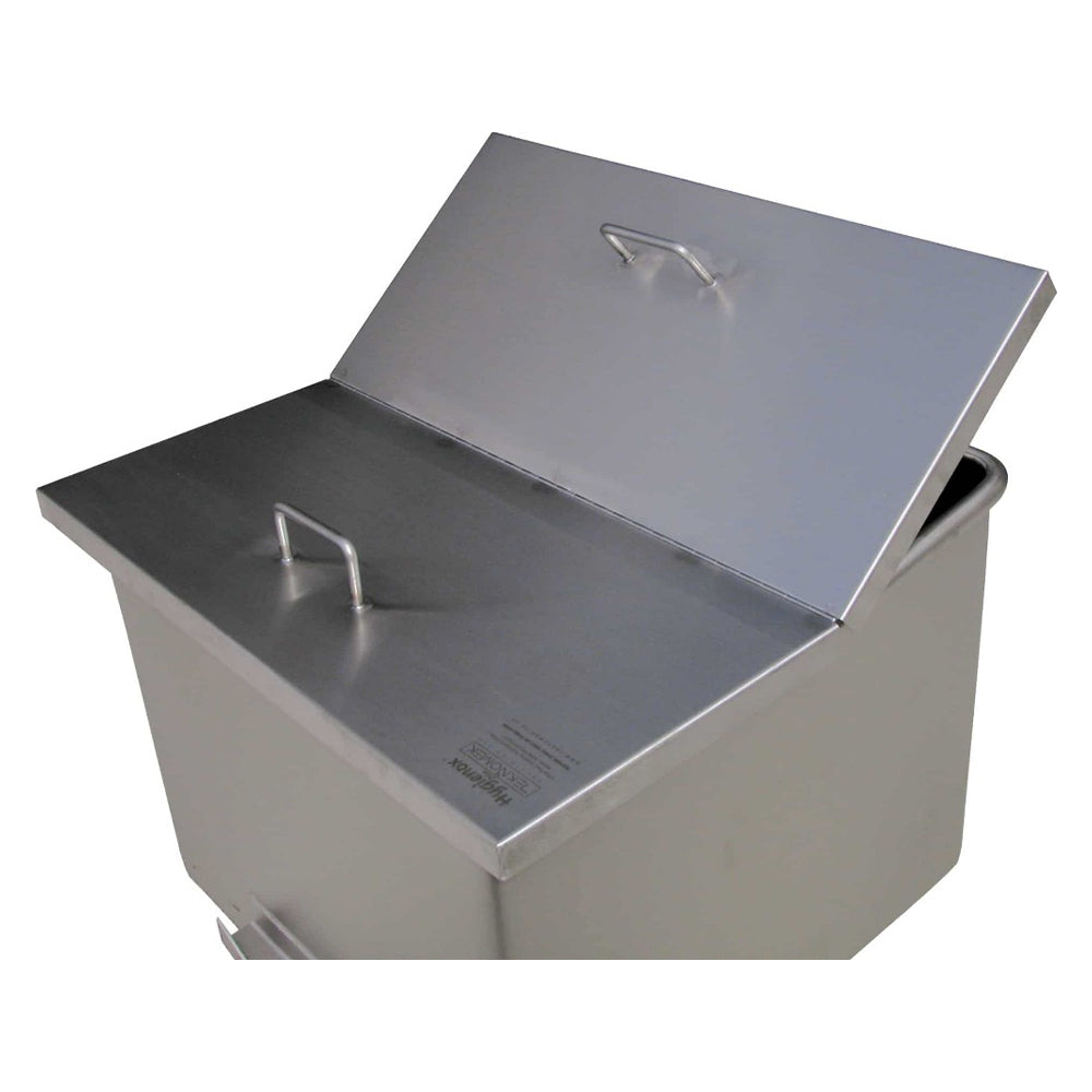 Stainless steel centre hinged tote bin lid