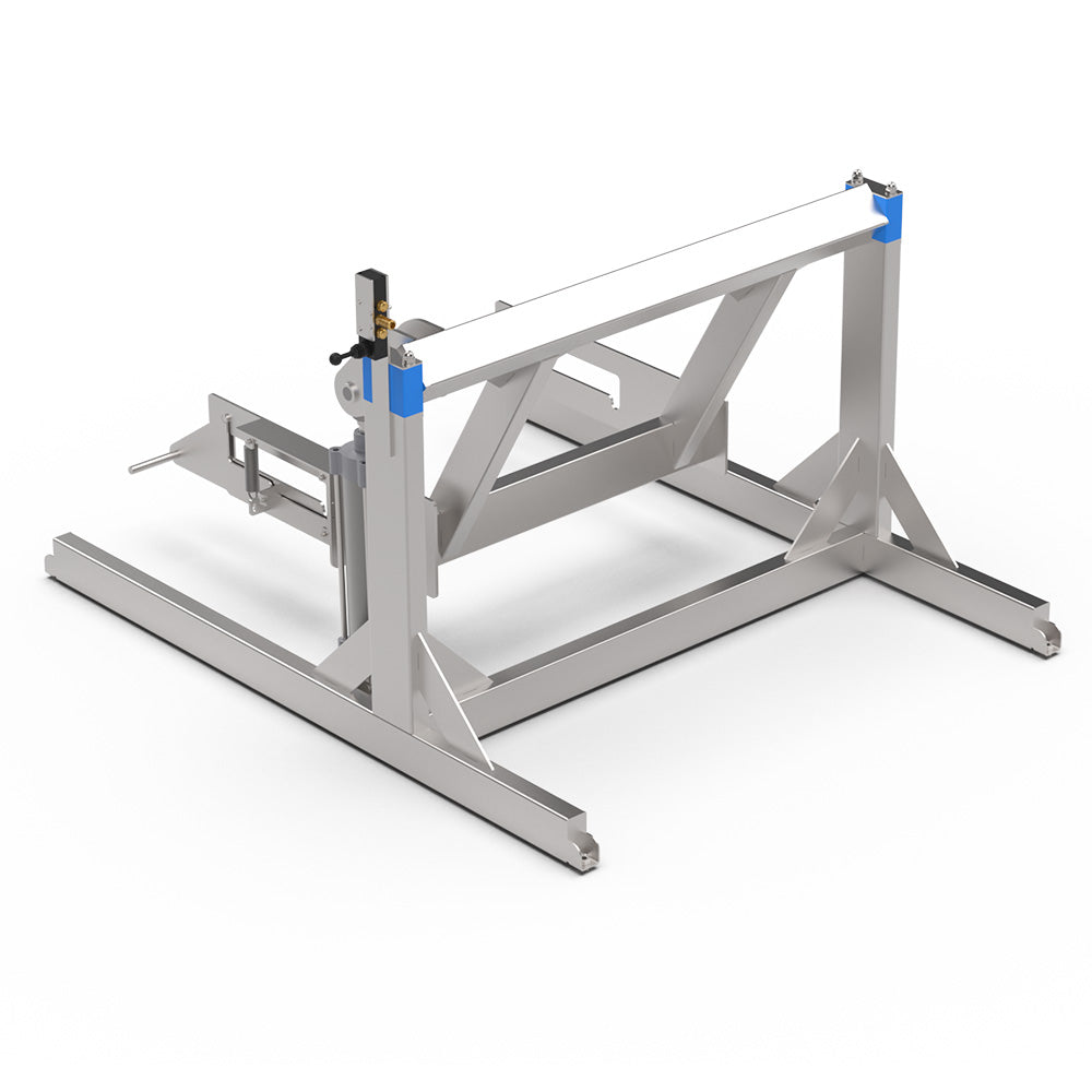 Tote bin pneumatic washing frame