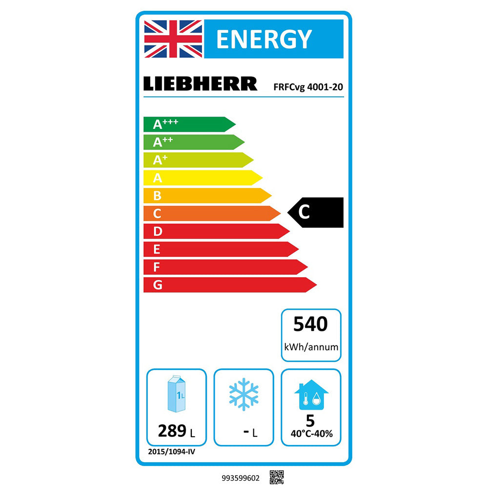 Liebherr FRFCvg 4001 Perfection food reach-In refrigerator with bottom compressor 420 litre capacity