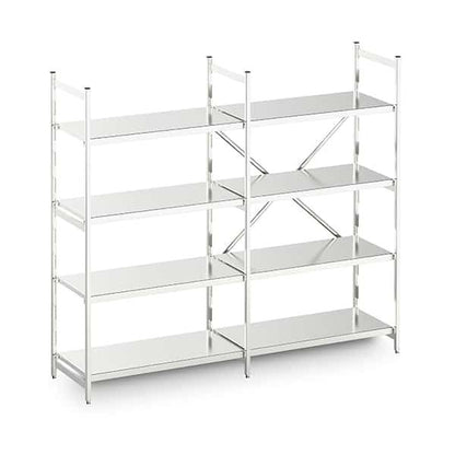 Stainless steel solid modular shelving unit
