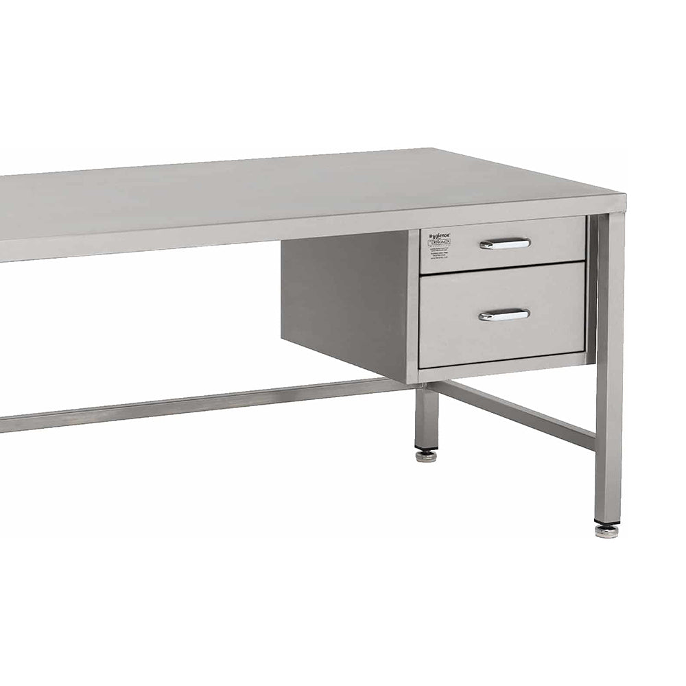 Stainless steel static desk 2 drawer (Add-on Only)
