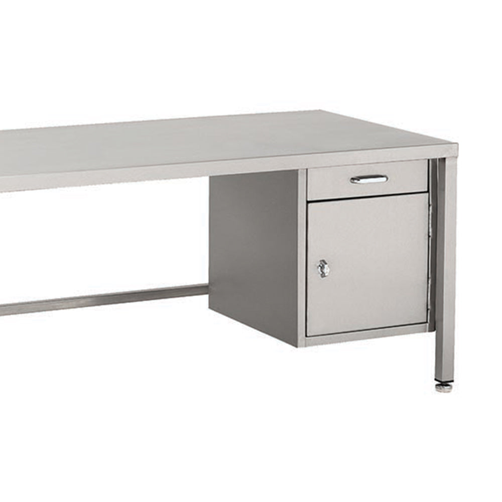 Stainless steel static desk cupboard with drawer (Add-on only)