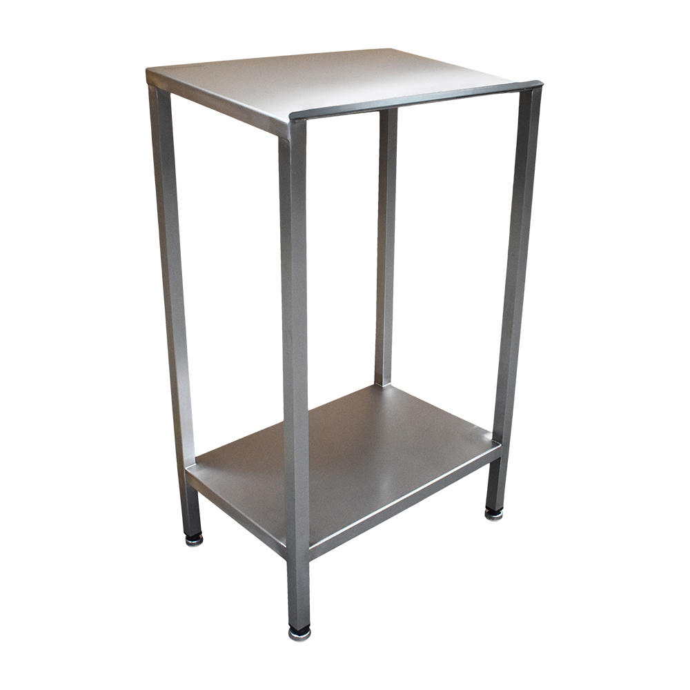 Stainless steel lectern with undershelf