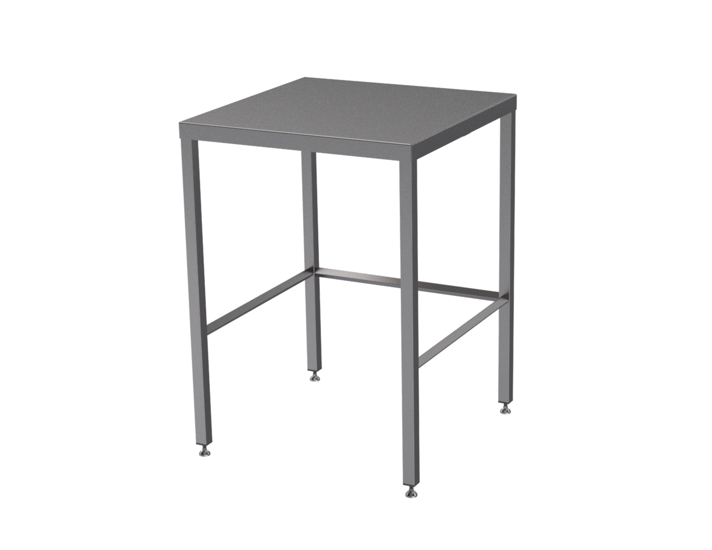 Stainless steel light duty table with diamond rear tie bar