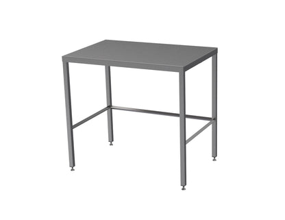Stainless steel light duty table with diamond rear tie bar
