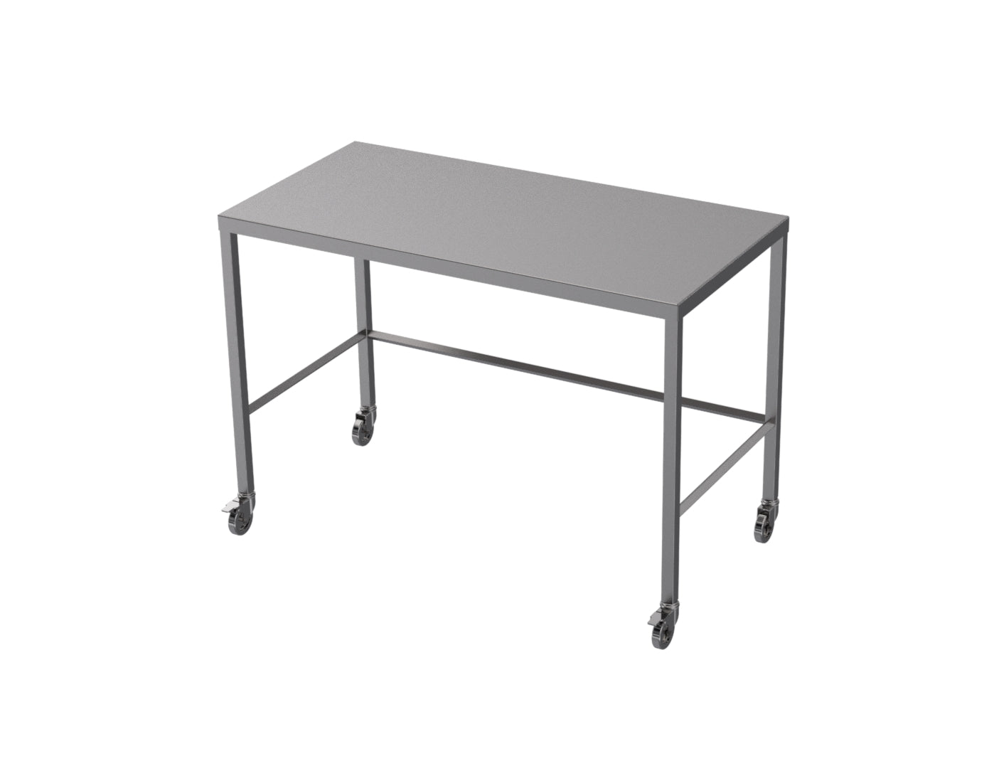 Stainless steel light duty table with diamond rear tie bar