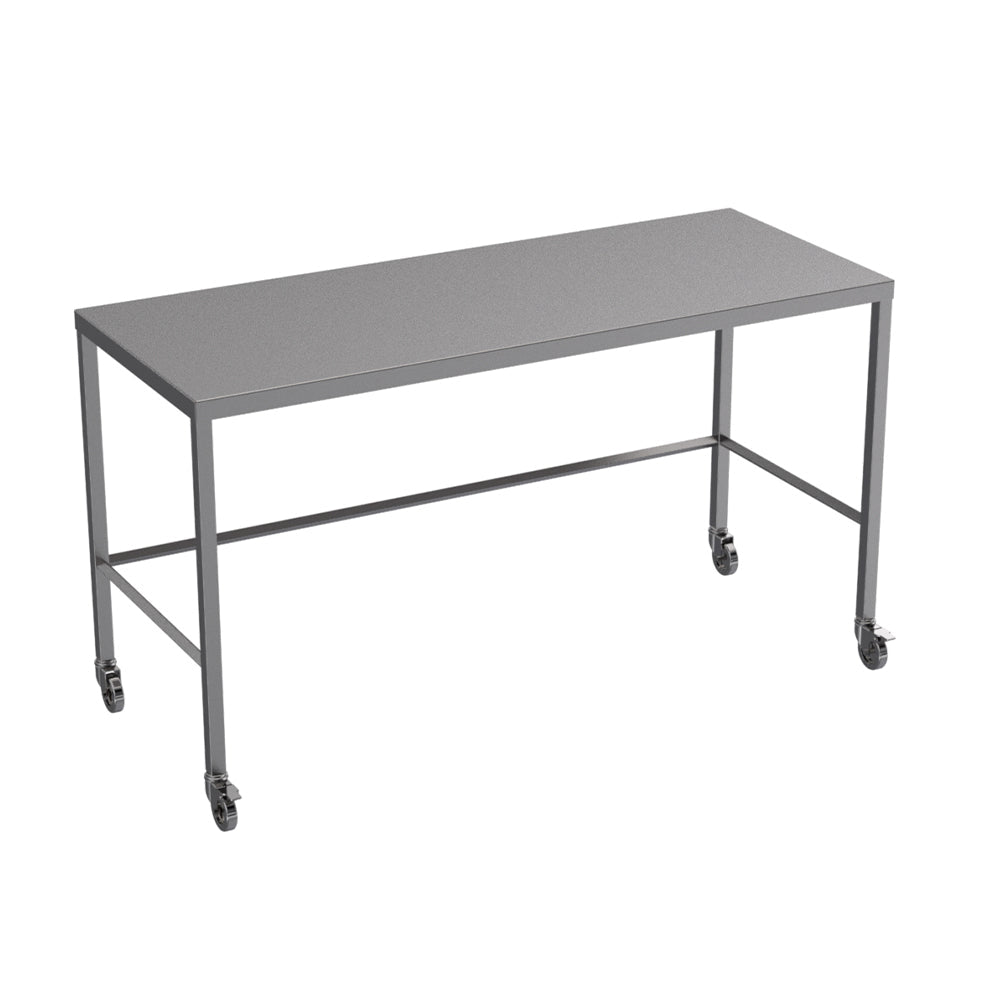 Stainless steel light duty table with diamond rear tie bar