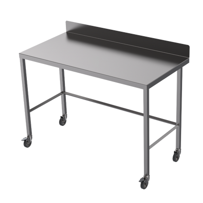 Stainless steel light duty table with diamond rear tie bar