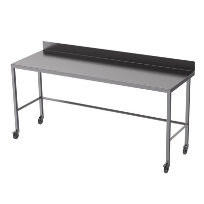 Stainless steel light duty table with diamond rear tie bar