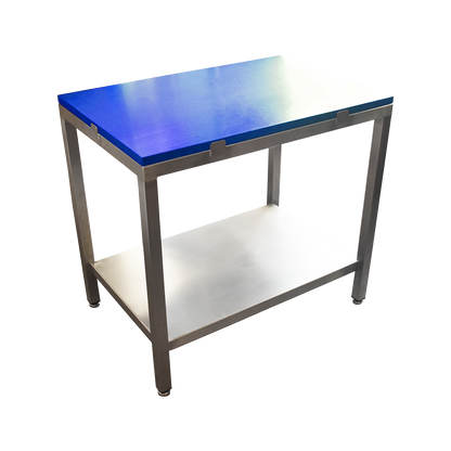 Poly top stainless steel table with solid undershelf