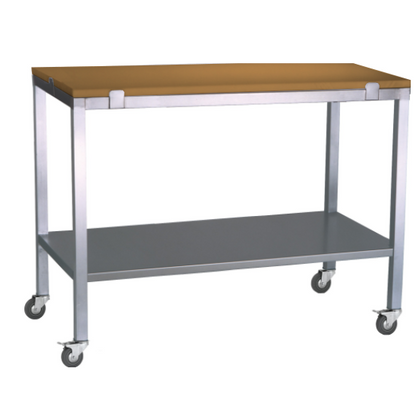 Poly top stainless steel table with solid undershelf