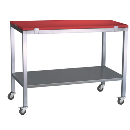 Poly top stainless steel table with solid undershelf