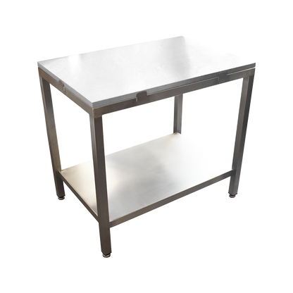 Poly top stainless steel table with solid undershelf