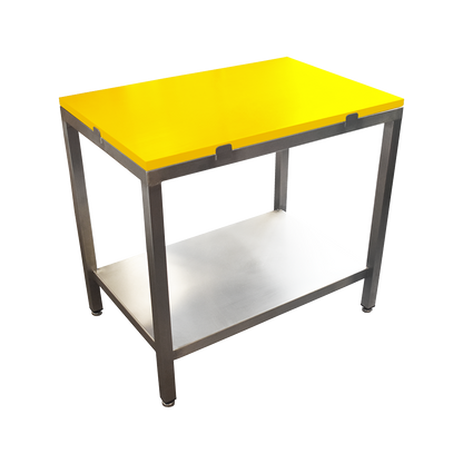 Poly top stainless steel table with solid undershelf