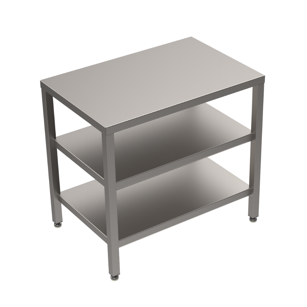 Stainless steel heavy duty table with double undershelf