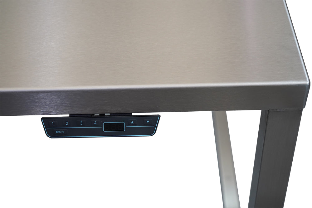 Stainless steel ergonomic height adjustable table