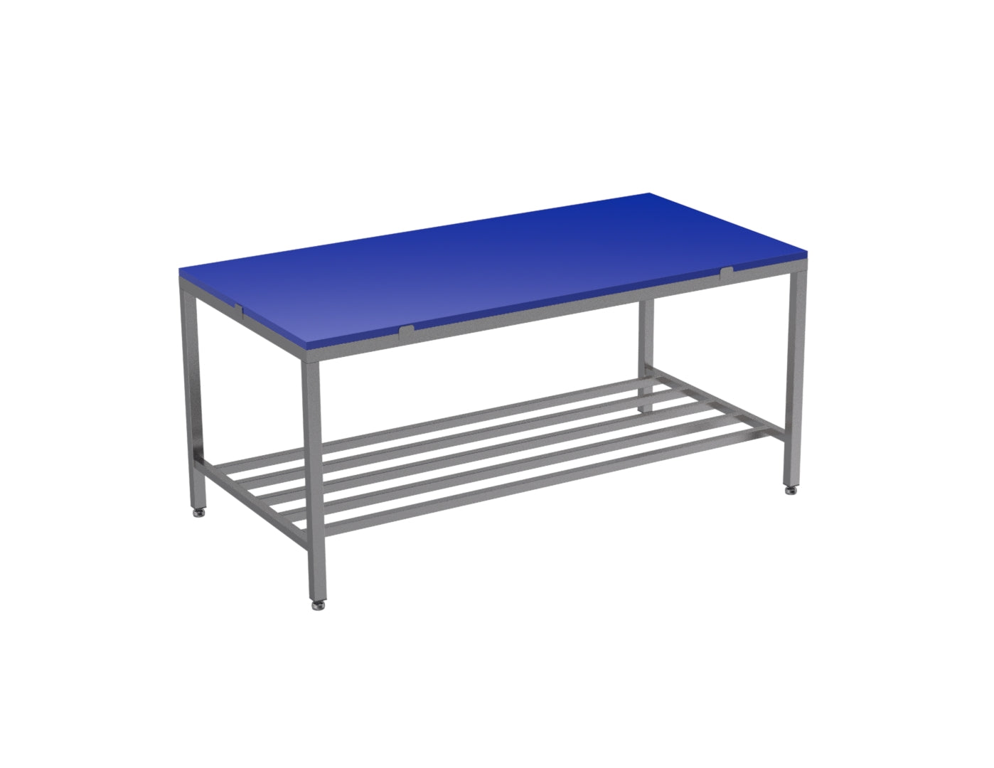 Poly top stainless steel table with multibar undershelf