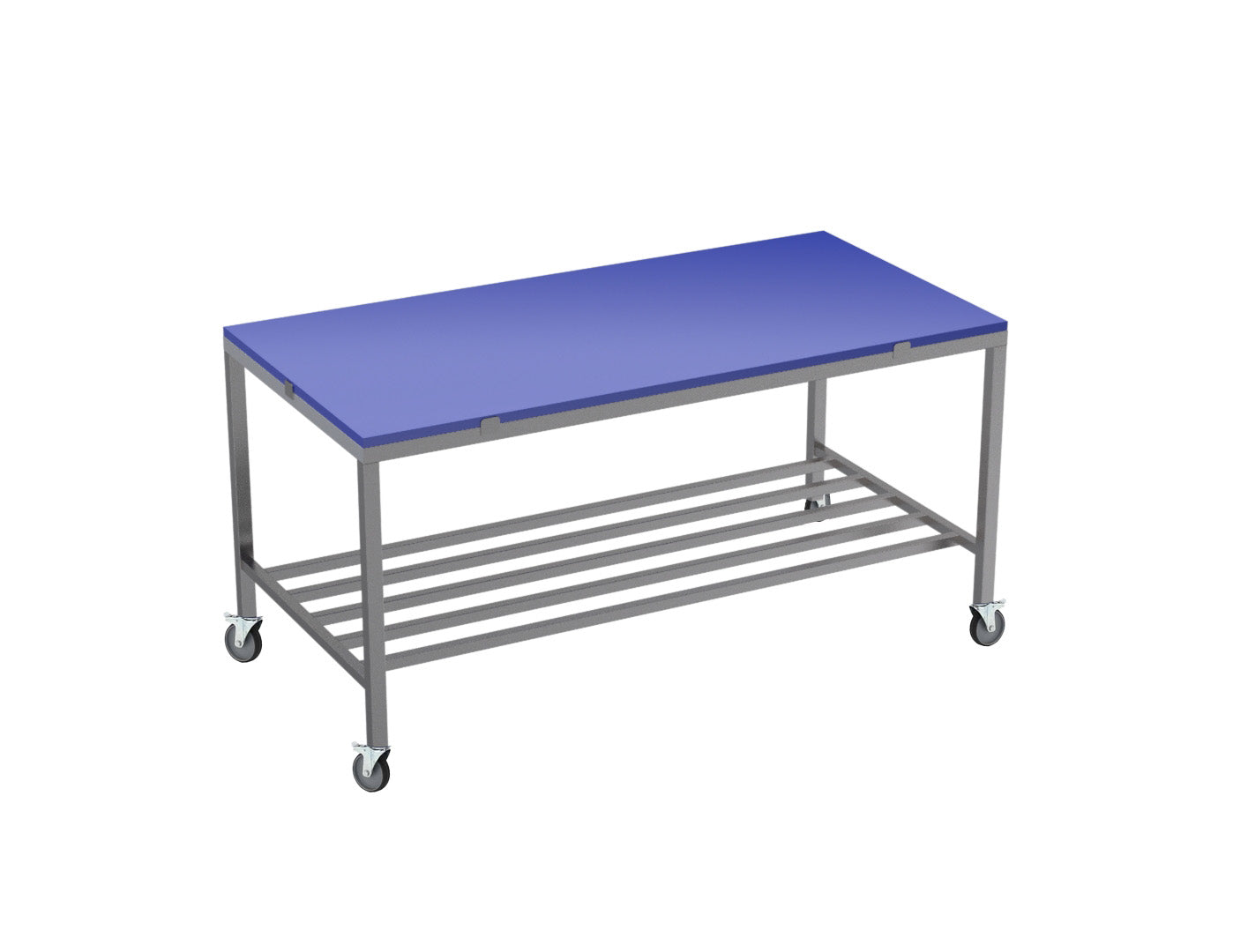 Poly top stainless steel table with multibar undershelf