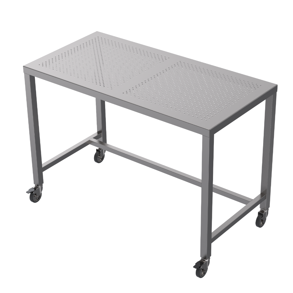 Stainless steel heavy duty table with perforated top