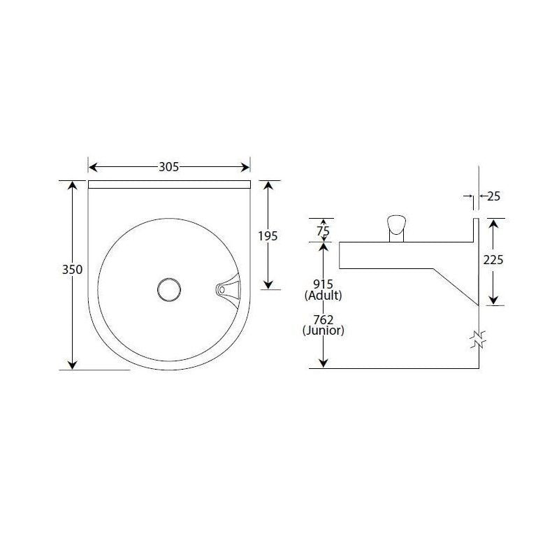 Drinking fountain with bubbler valve