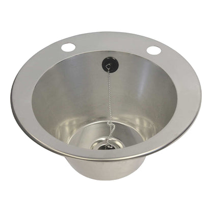 Stainless steel round inset basin