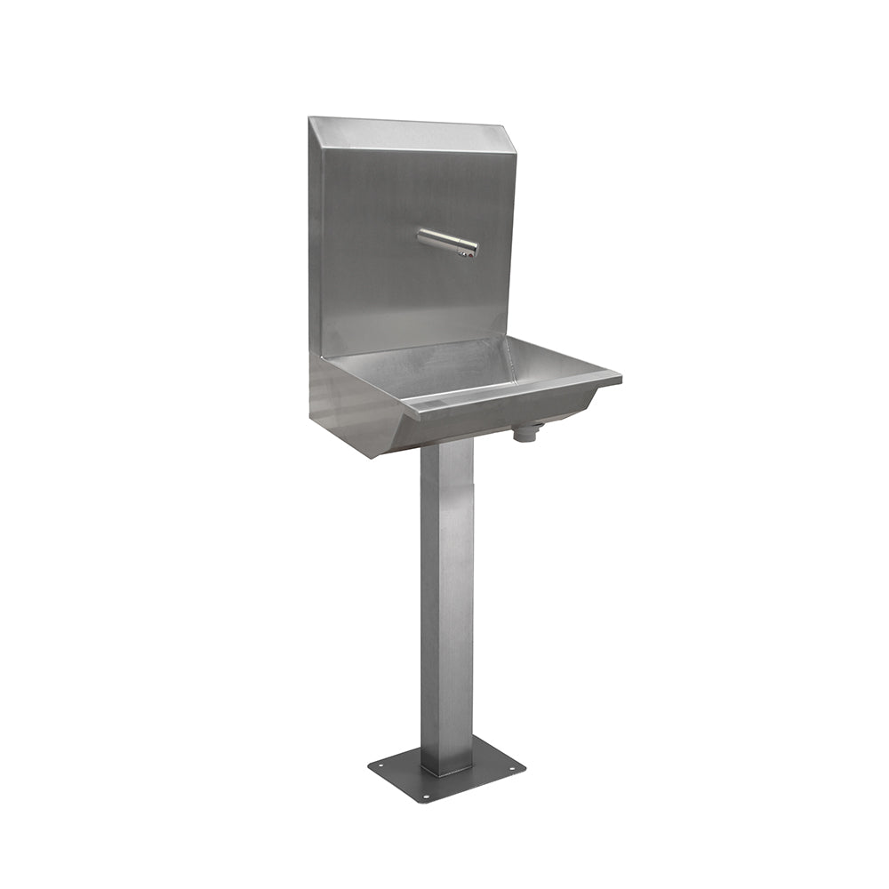 Stainless steel one station sensor operated wash trough